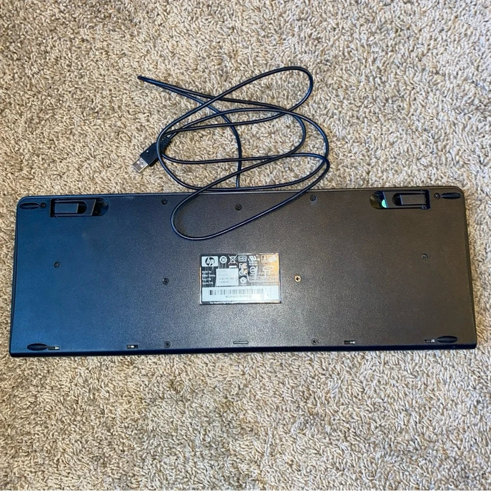 HP USB Wired Keyboard Black/Silver, Model KU-0316 OEM Works
